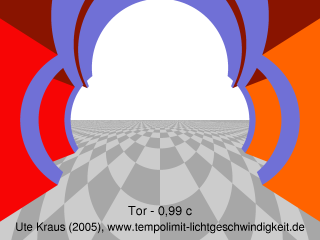 Flug durchs Brandenburger Tor (0,99 c)