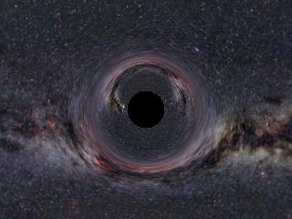 Schwarzes Loch vor Milchstraße