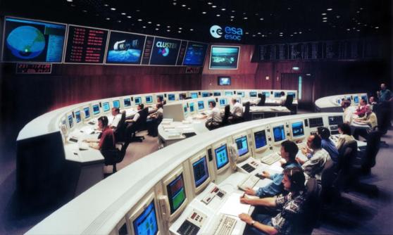 Das Kontrollzentrum der Cluster-Mission, Darmstadt: European Space Agency (ESA)
